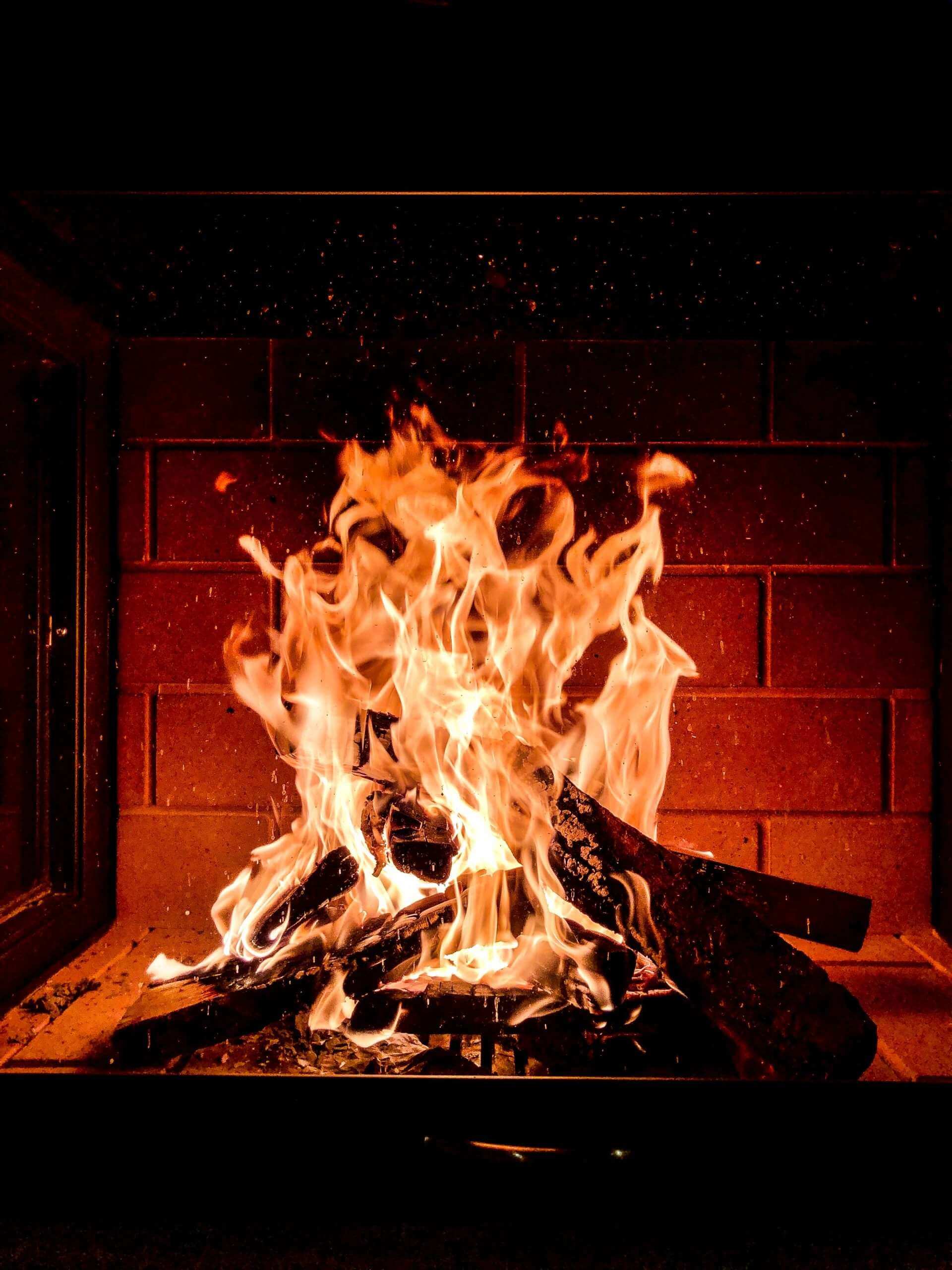 warm fireplace
