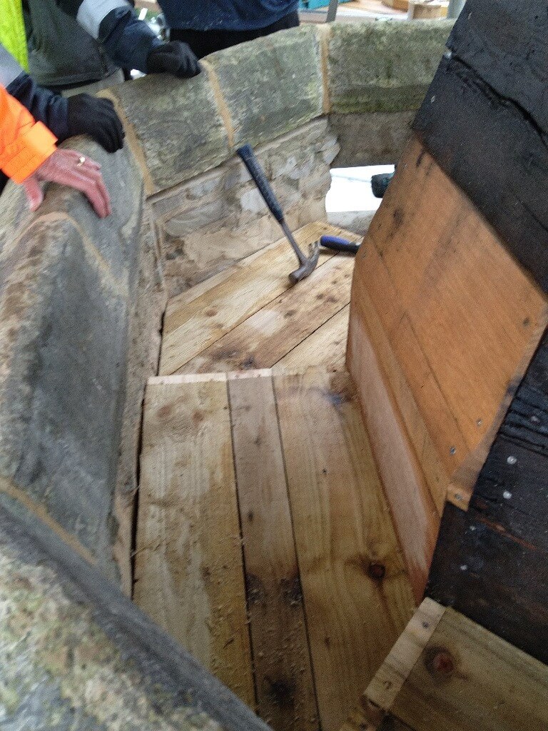 Turret Gutter Steps ready for the lead